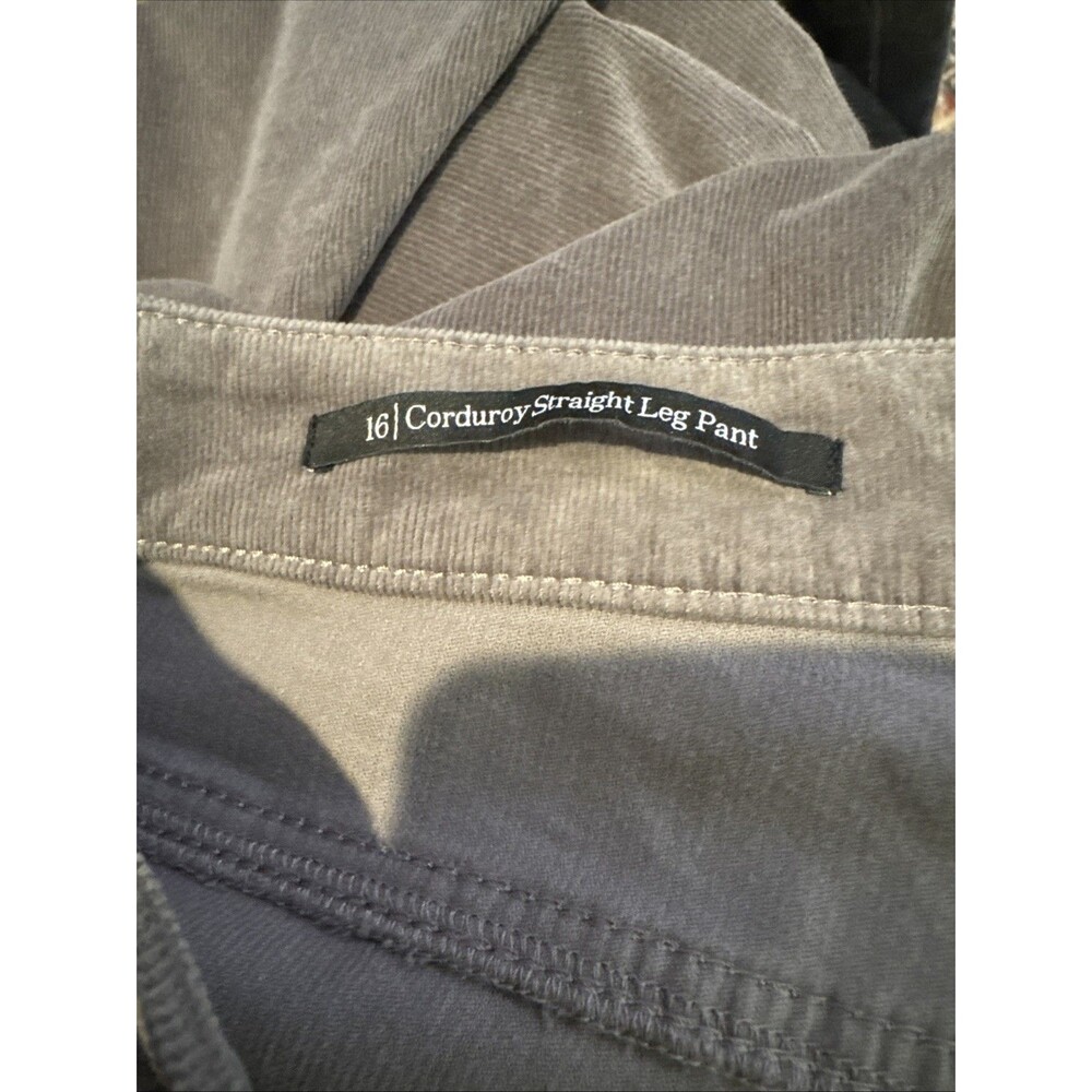 Talbots Straight Leg Five Pocket Corduroy Pants Size 16 Straight Gray NWT - Picture 4 of 10